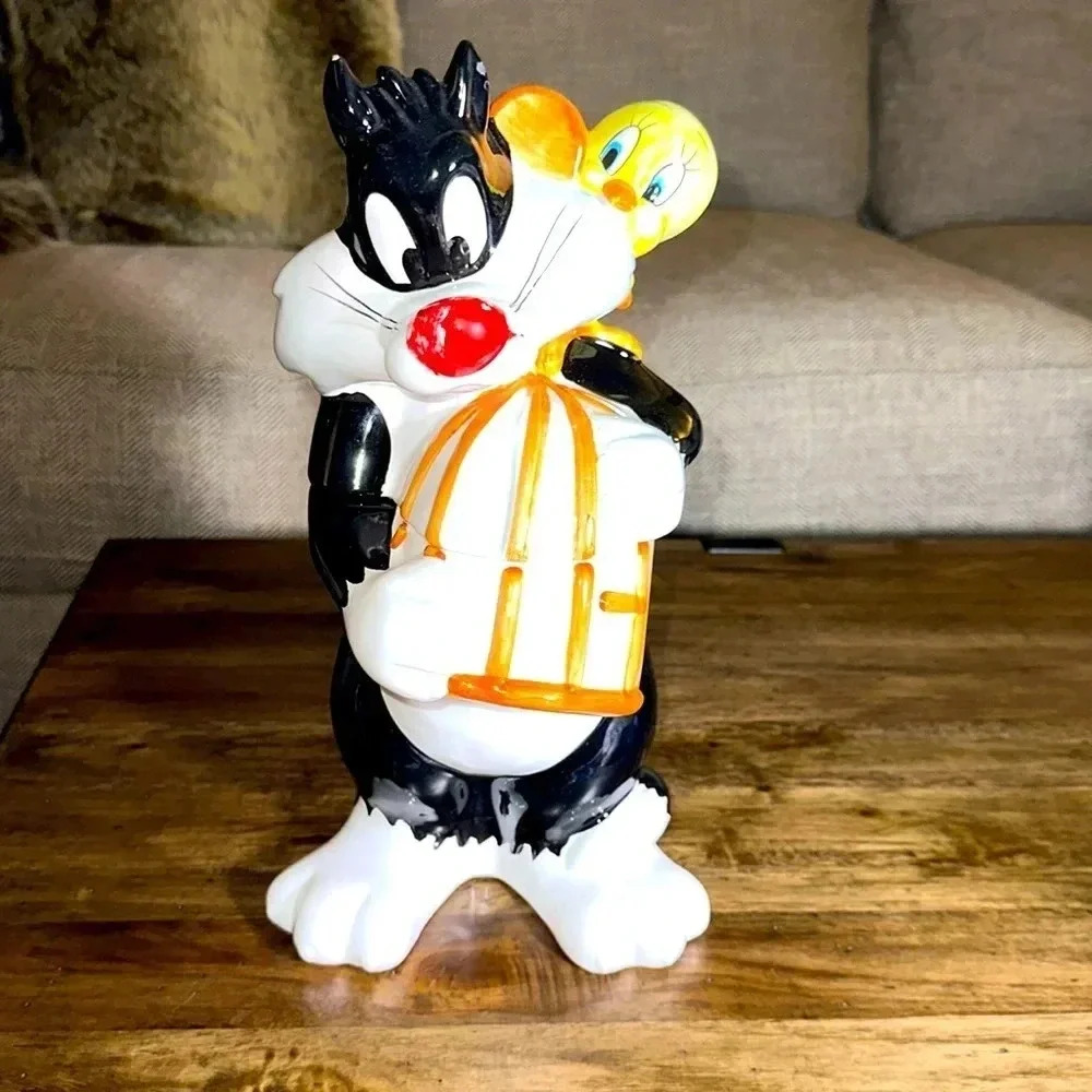 💥VTG 1993 Warner Bros. Sylvester Tweety Bird Ceramic Cookie Jar Looney Tunes